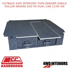 OUTBACK 4WD INTERIORS TWIN DRAWER SINGLE ROLLER NAVARA D40 RX DUAL CAB 11/05-ON